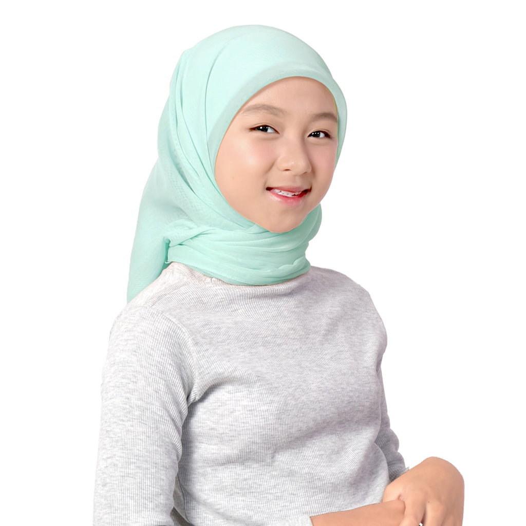 EUN MI SQUARE HIJAB - FREEZ GREEN