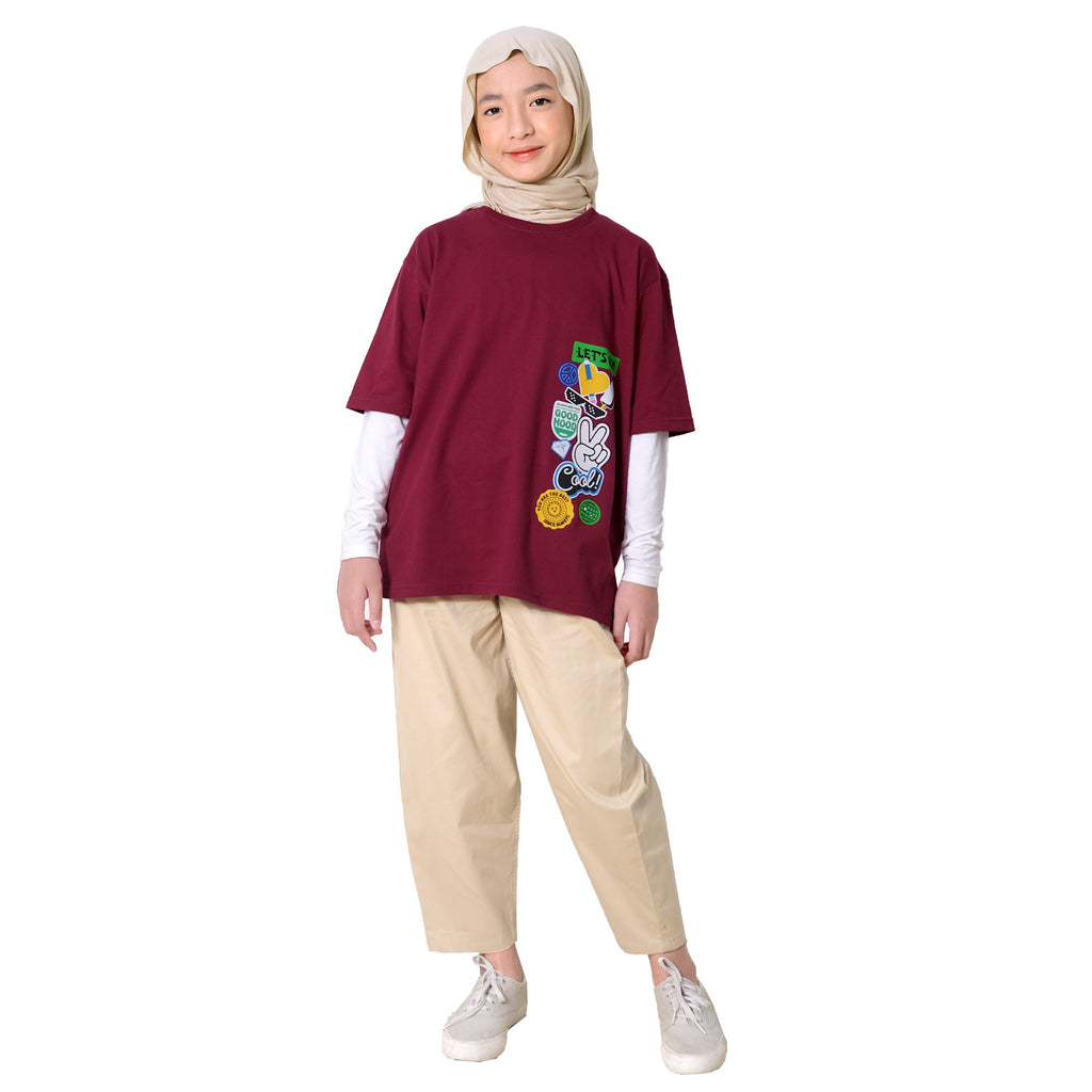 YUMA OVERSIZE TEE - CHERRY MAROON
