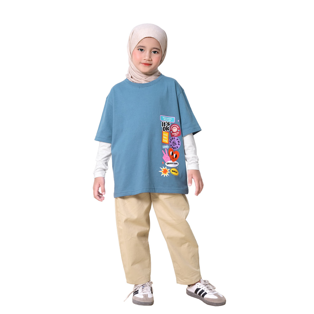 YUMA OVERSIZE TEE - OCEAN BLUE