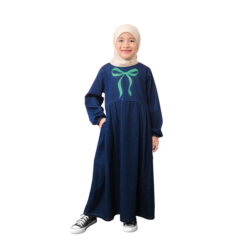 "RAMADHAN & EID SERIES" HAMANI JEANS DRESS - BLUE DENIM GREEN