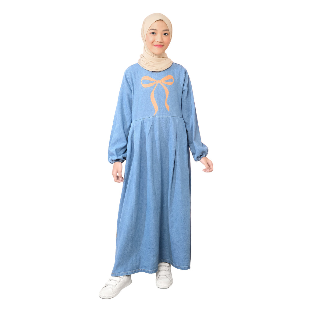 "RAMADHAN & EID SERIES" HAMANI JEANS DRESS - DENIM PEACHY