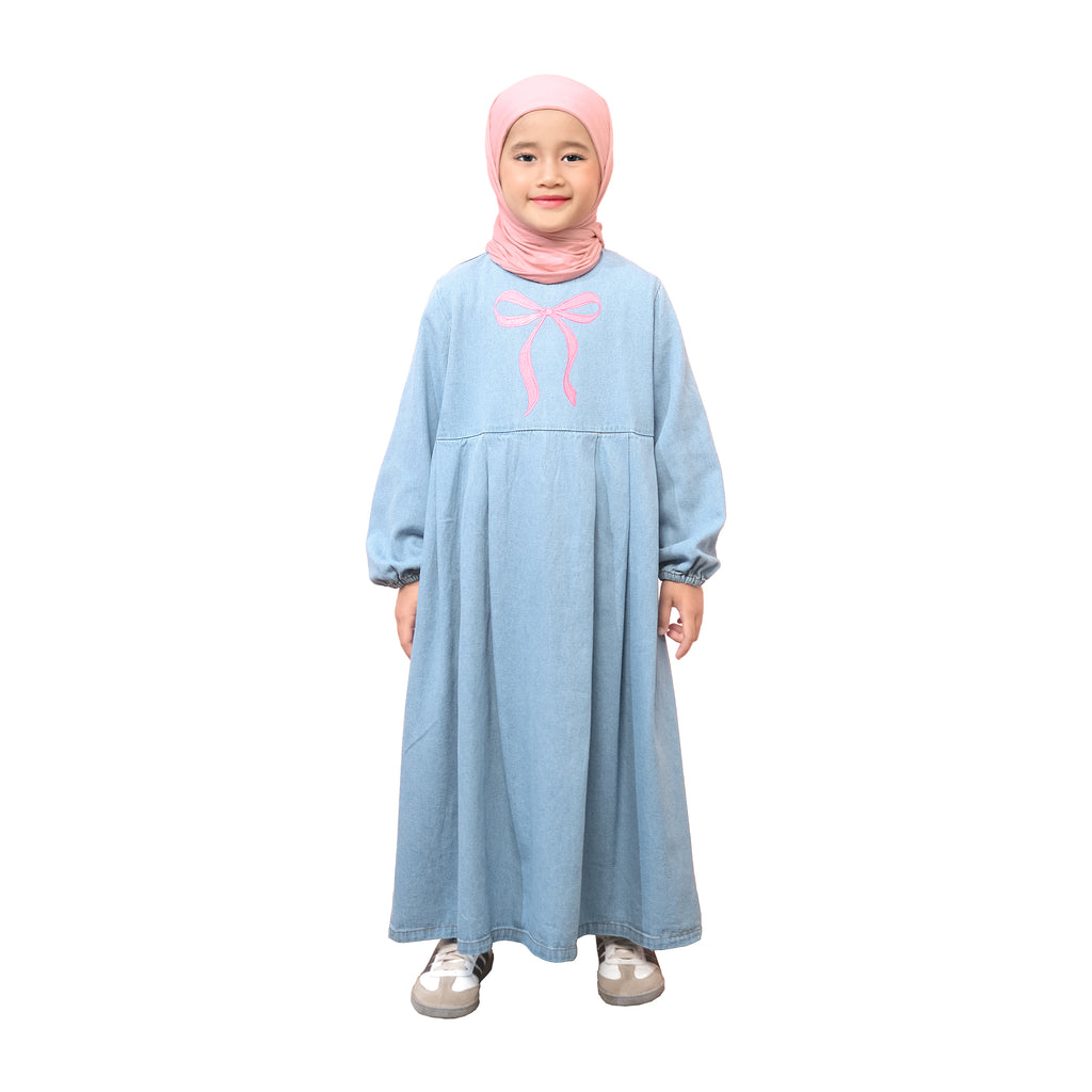 "RAMADHAN & EID SERIES" HAMANI JEANS DRESS - DENIM LIGHT PINK