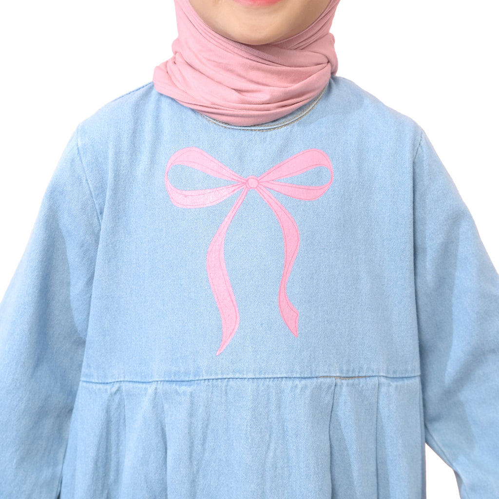 "RAMADHAN & EID SERIES" HAMANI JEANS DRESS - DENIM LIGHT PINK