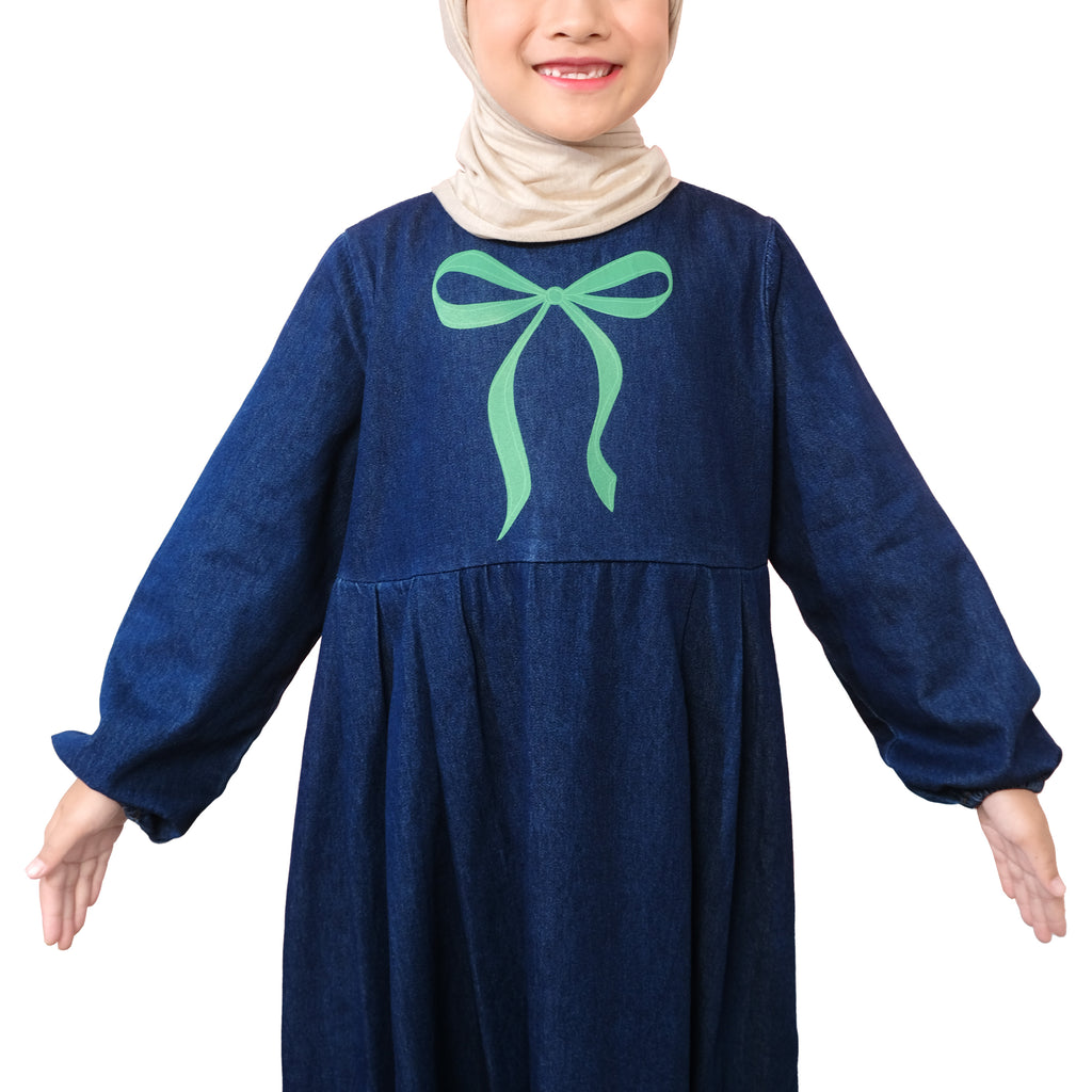 "RAMADHAN & EID SERIES" HAMANI JEANS DRESS - BLUE DENIM GREEN