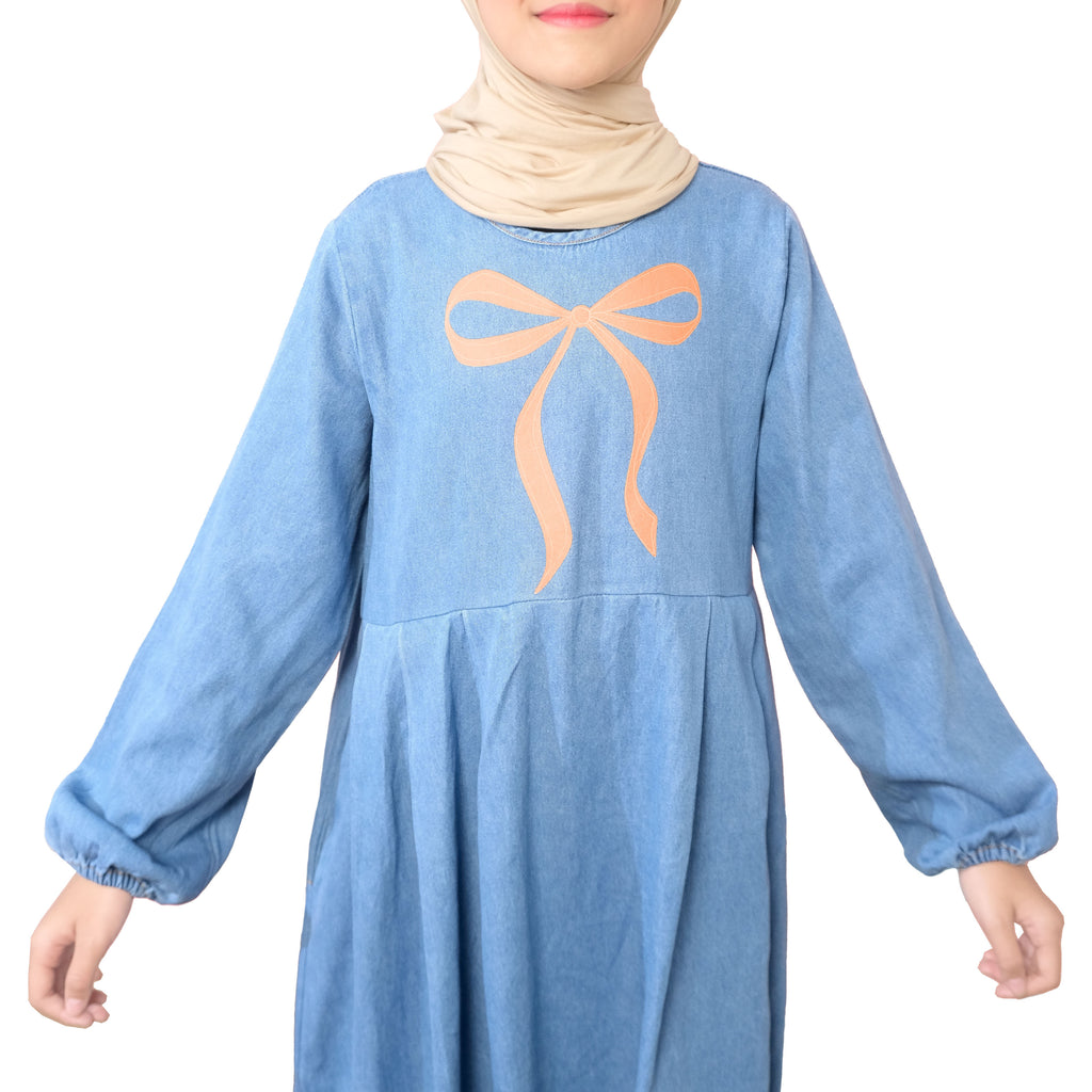 "RAMADHAN & EID SERIES" HAMANI JEANS DRESS - DENIM PEACHY