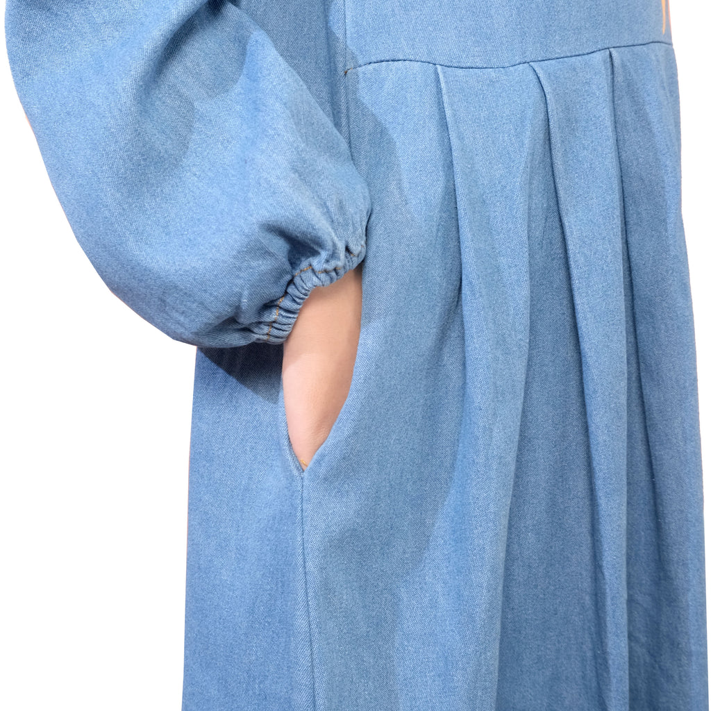 "RAMADHAN & EID SERIES" HAMANI JEANS DRESS - DENIM PEACHY