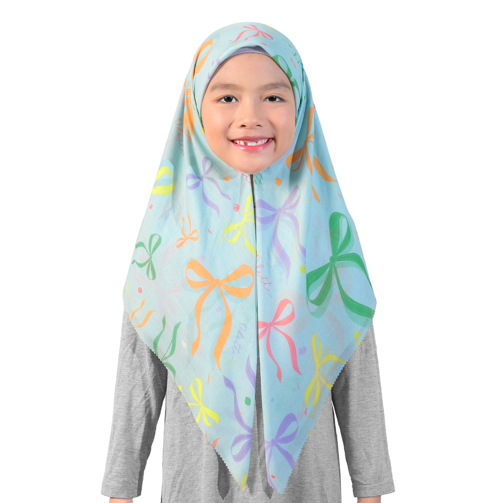 "RAMADHAN & EID SERIES" RIBBON PRINTED HIJAB - MINT BLOSSOM