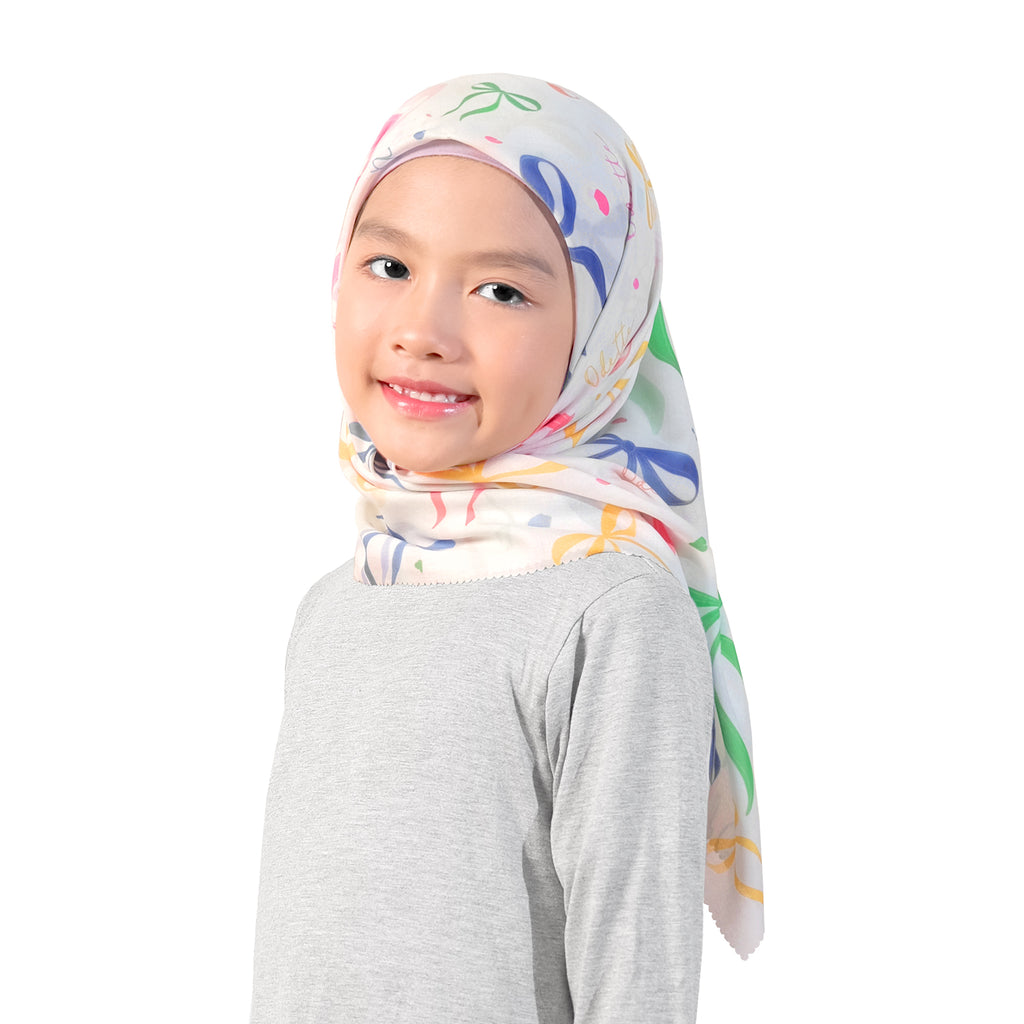 "RAMADHAN & EID SERIES" RIBBON PRINTED HIJAB - COTTON SPRINKLES