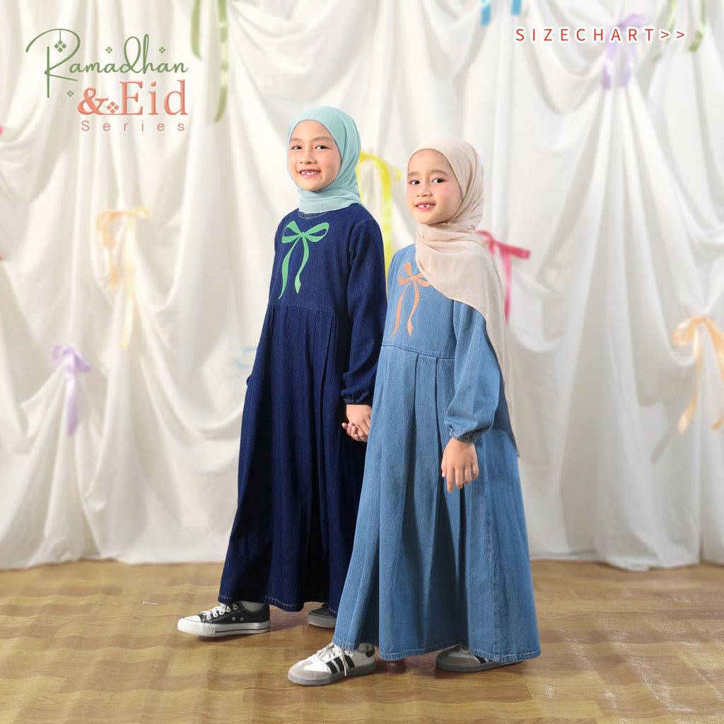 "RAMADHAN & EID SERIES" HAMANI JEANS DRESS - DENIM LIGHT PINK