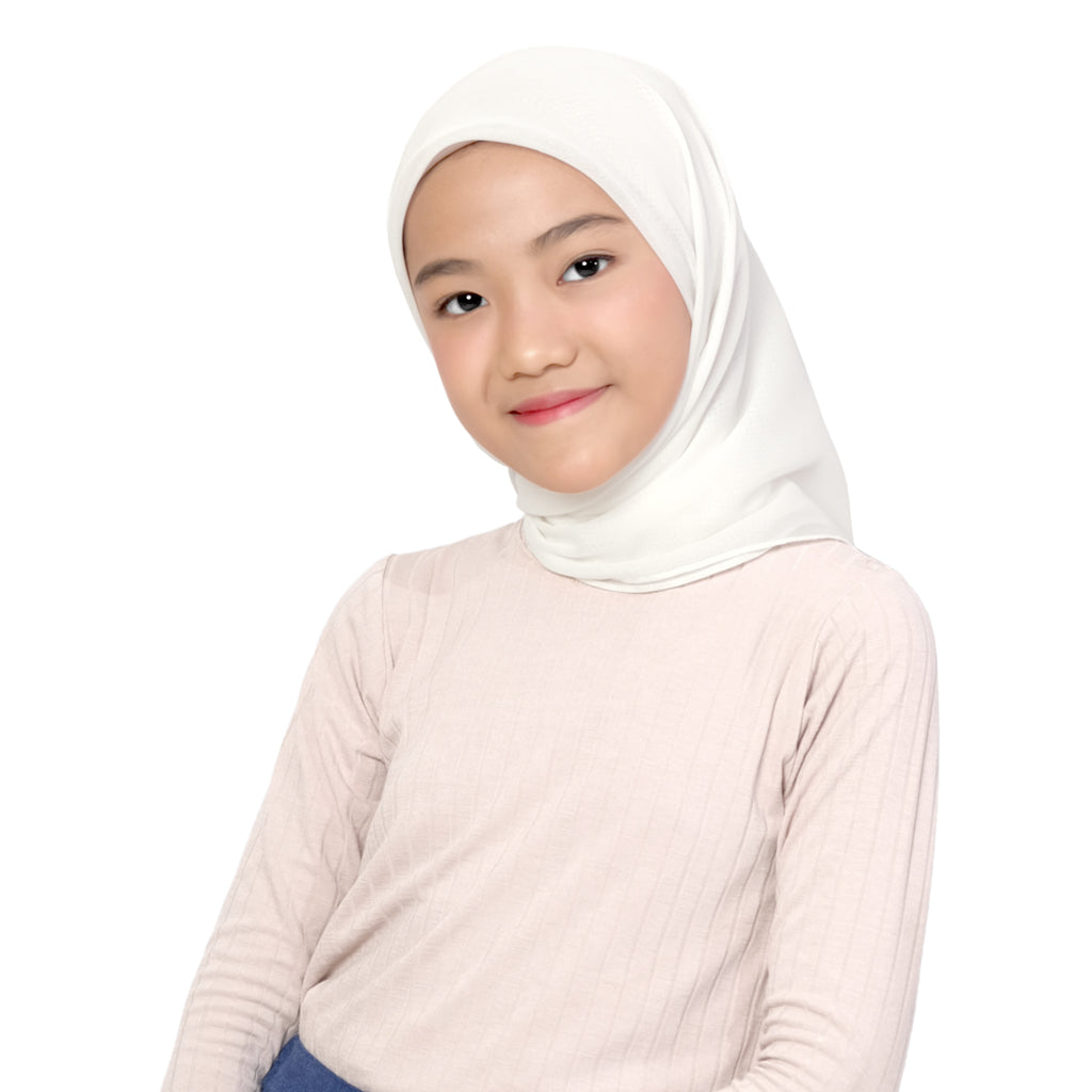 EUN MI SQUARE HIJAB - BROKEN WHITE