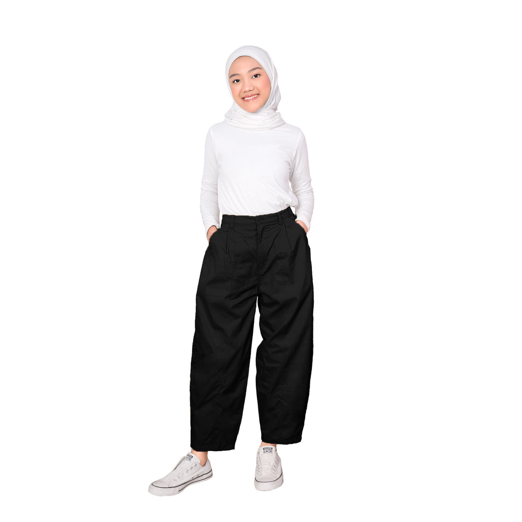 BO YOUNG BARREL LEG PANTS - BLACK