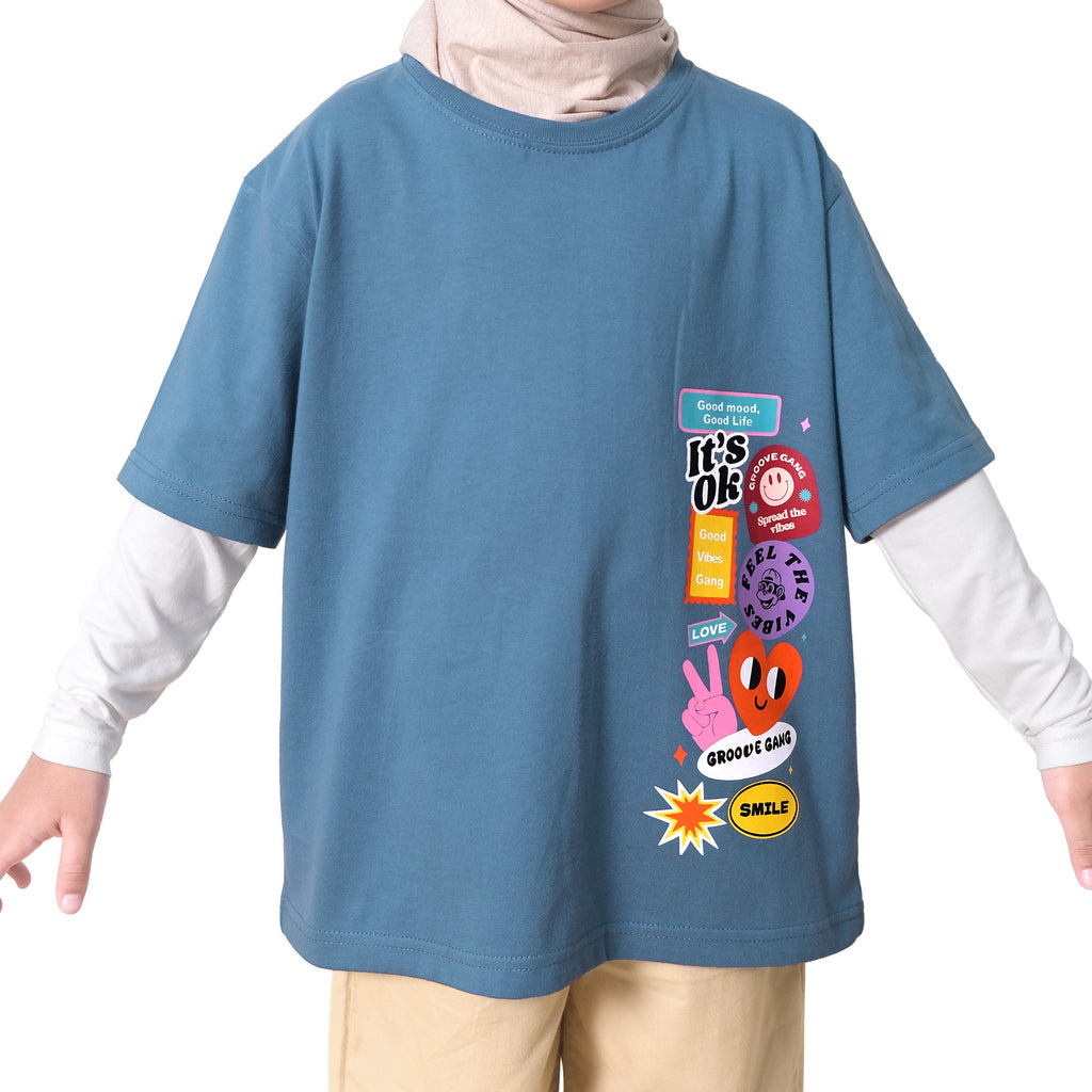 YUMA OVERSIZE TEE - OCEAN BLUE