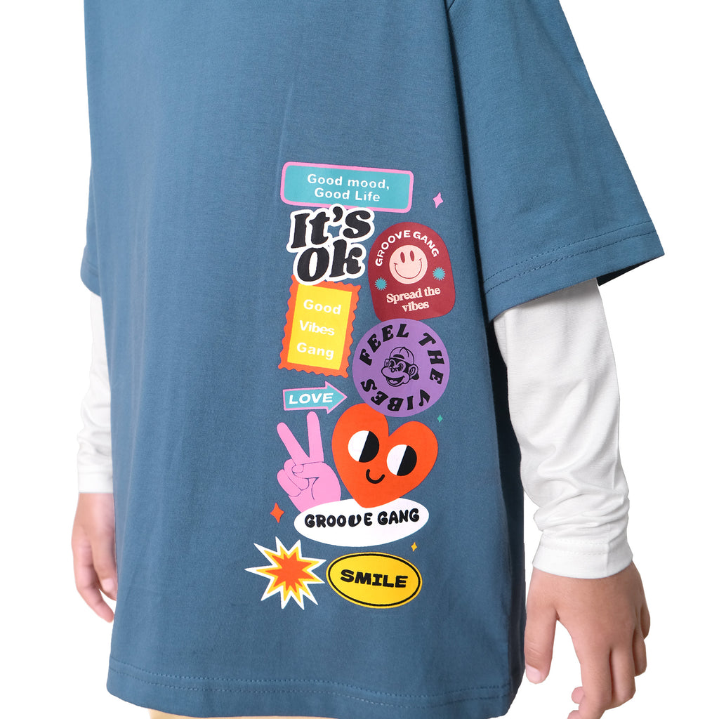 YUMA OVERSIZE TEE - OCEAN BLUE