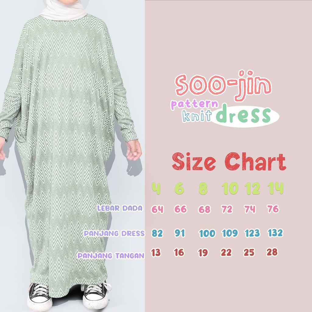 SOO-JIN PATTERN KNIT DRESS - MATCHA