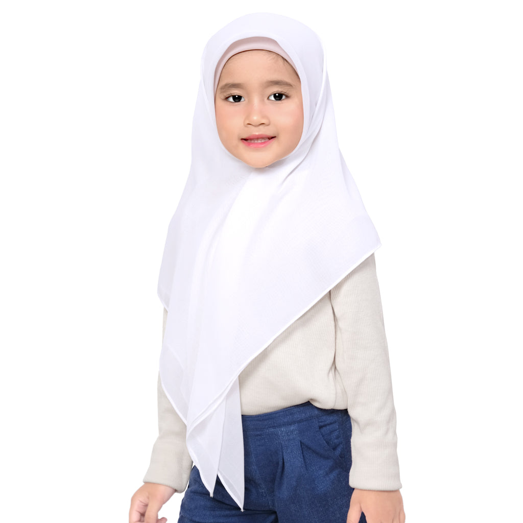 EUN MI SQUARE HIJAB - SNOW WHITE